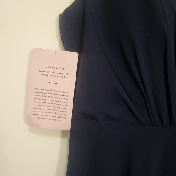 Anthropologie BHLDN /Jenny Yoo Ryan Illusion V Neck Maxi Dress Size 8 Navy Blue - Picture 8 of 14